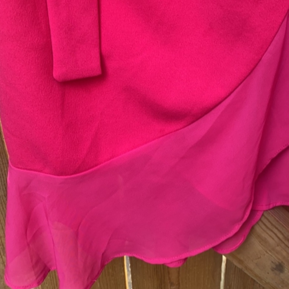Elegant Pink Ruffle Dress - Picture 3 of 9